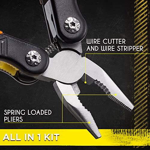 Outdoor Multi-Function Mini Tool Pliers Portable Folding Stainless Steel Black