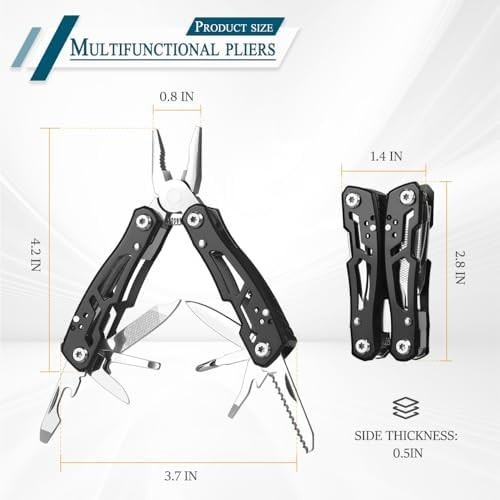 Mini Multitool Knife 12 in 1 Small Pocket Multi Tool with Knife and Pliers