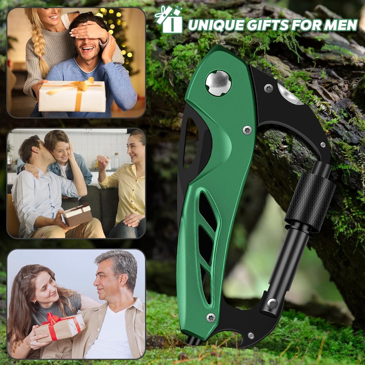 Multitool Carabiner W/ Pocket Knife Survival Gear Camping Hiking，EDC Carabiners