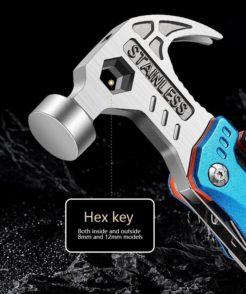 Outdoor Multifunction Hammer Pliers Knife Camping Emergency Survival Tool