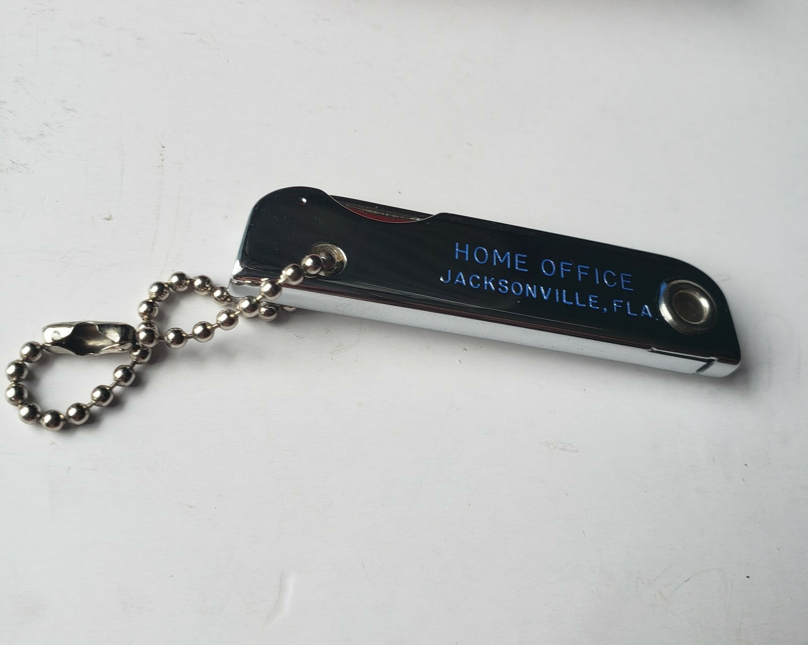 Multi-tool Knife Keychain Independent Life Insurance Co. Fl. Chrome Advertising