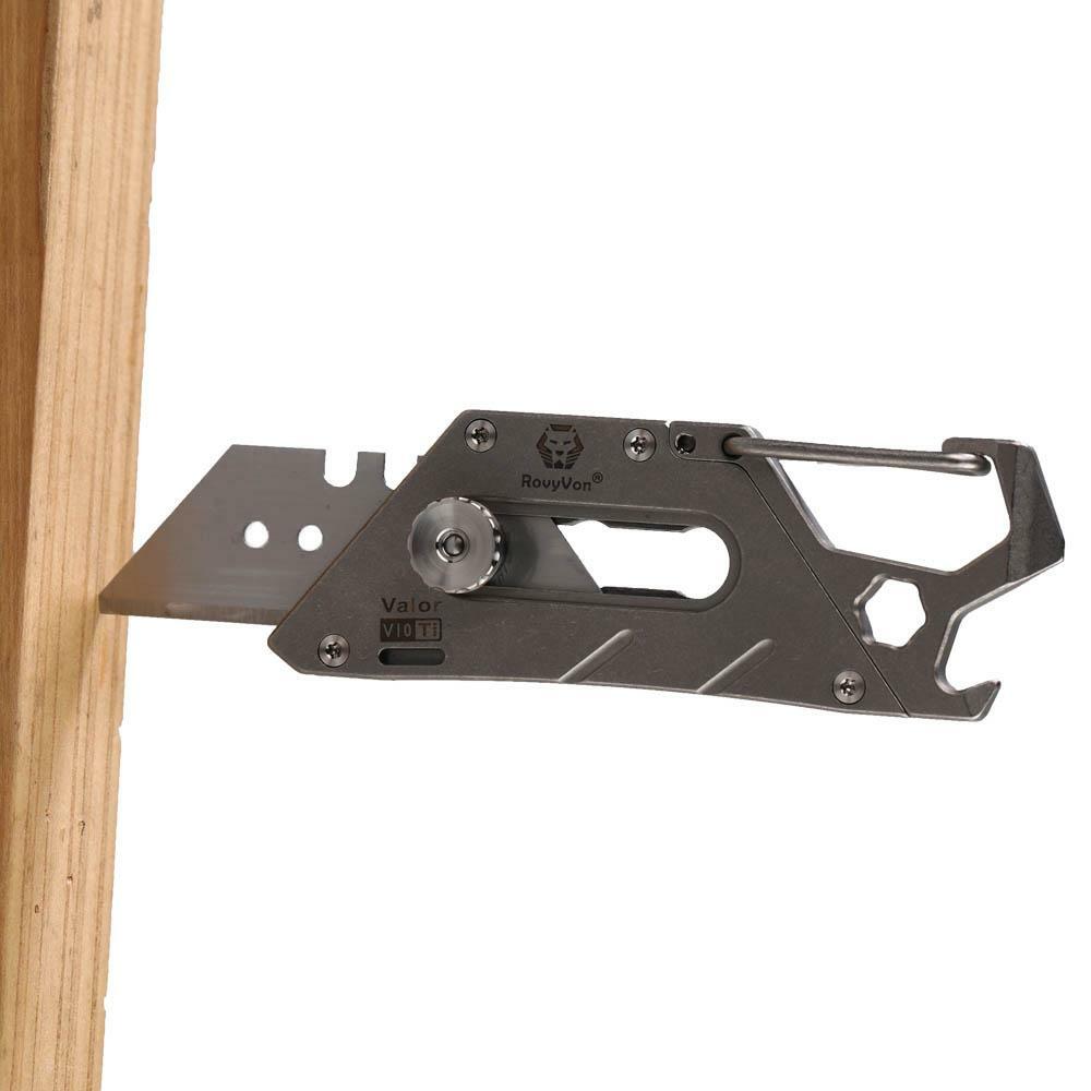 V10 Titanium Multi-purpose Utility Tool, stonewashed & sandblasted Ti, Rovyvon
