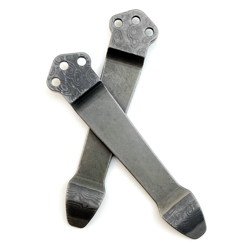 Damascus Steel Pocket Clip for Benchmade 551 Emerson Knife DIY Replacement Clip