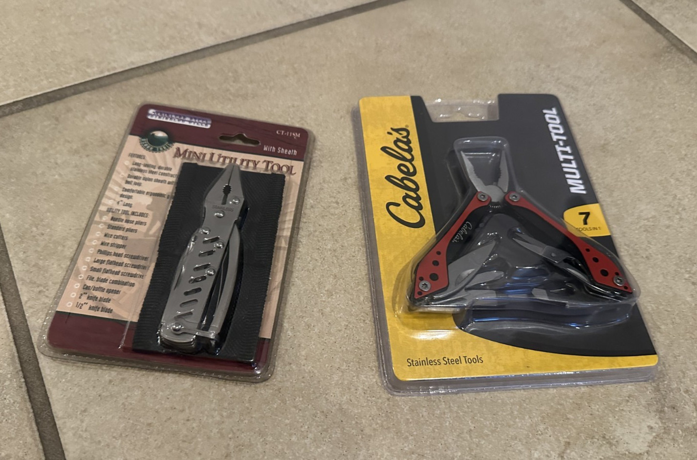 Cabela’s Multi Tool + Mini Utility Tool NIB 7-in-1 Pliers Knife Set