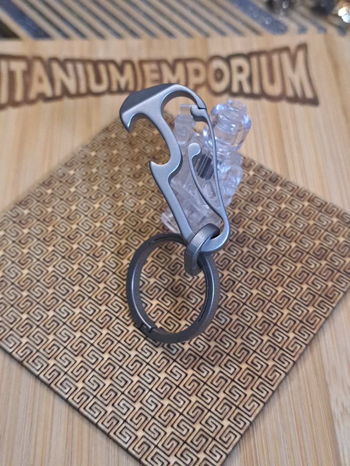 Mini EDC Titanium Carabiner Keychain With Built-in Bottle Opener