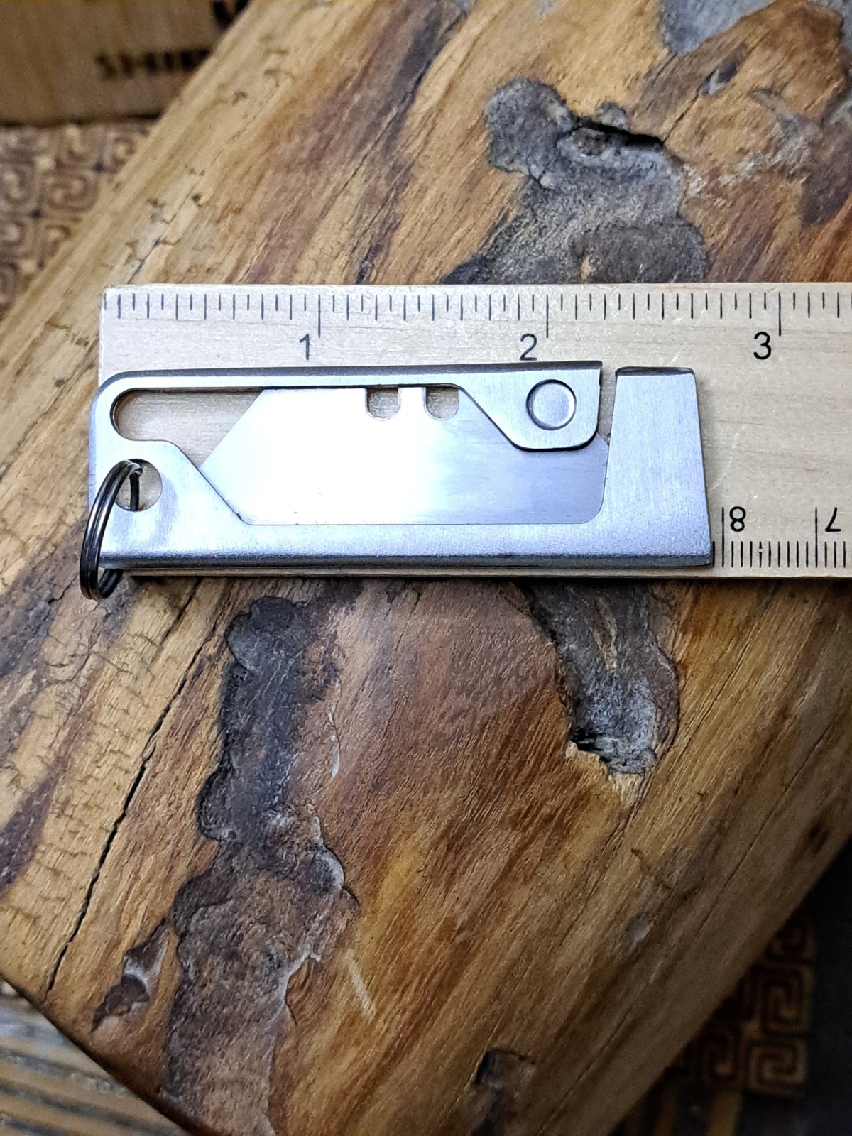 Minimalist Stainless Steel Keychain Utility Knife