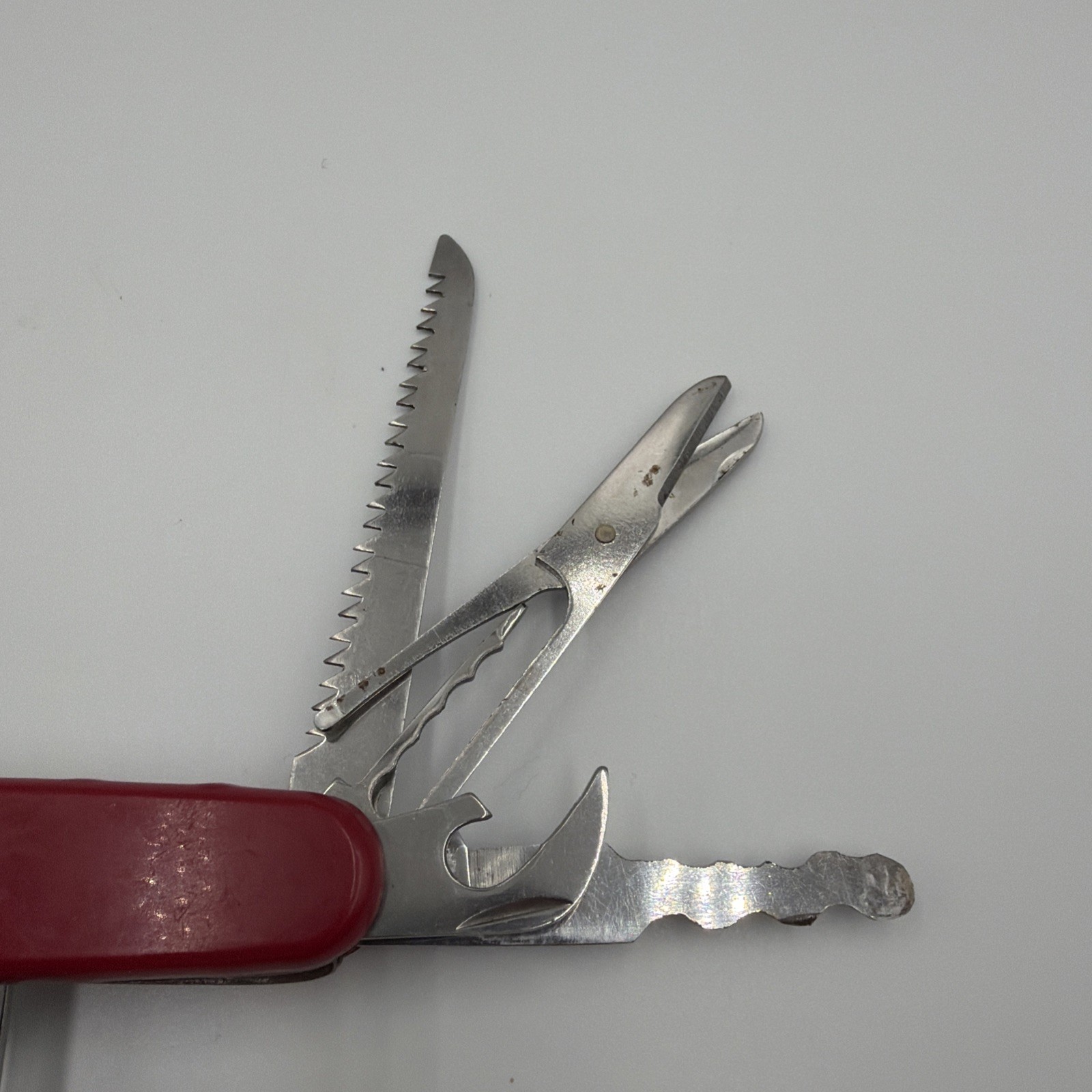 ALLTRADE Red Multi-Tool Knife Saw Corkscrew Stainless Steel Blade Camping
