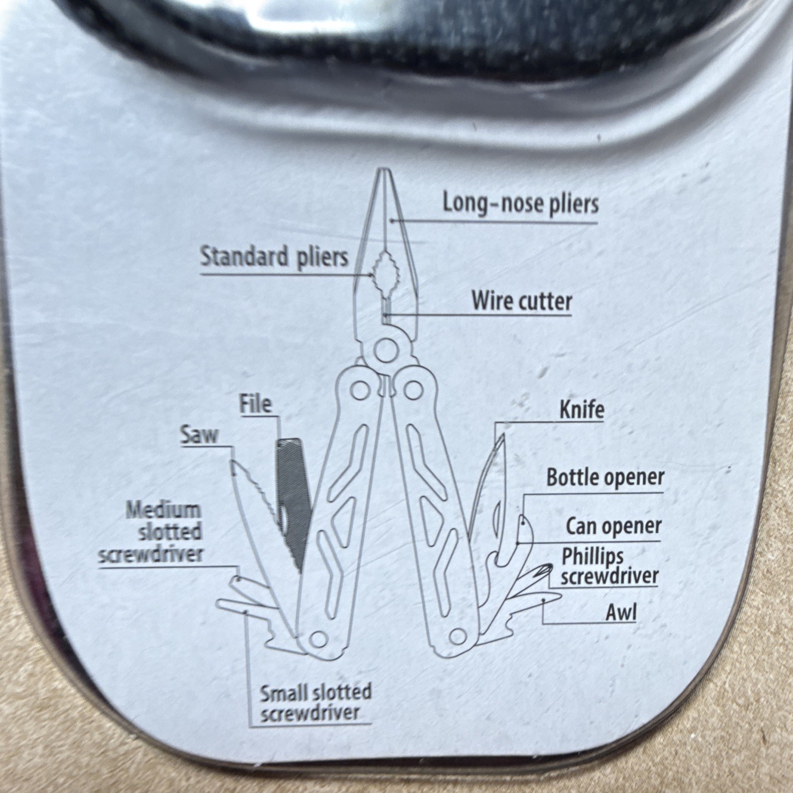 Ozark Trail 12 In 1 Multi-tool Burgundy Stainless Steel W Sheath Pliers Wire Cut