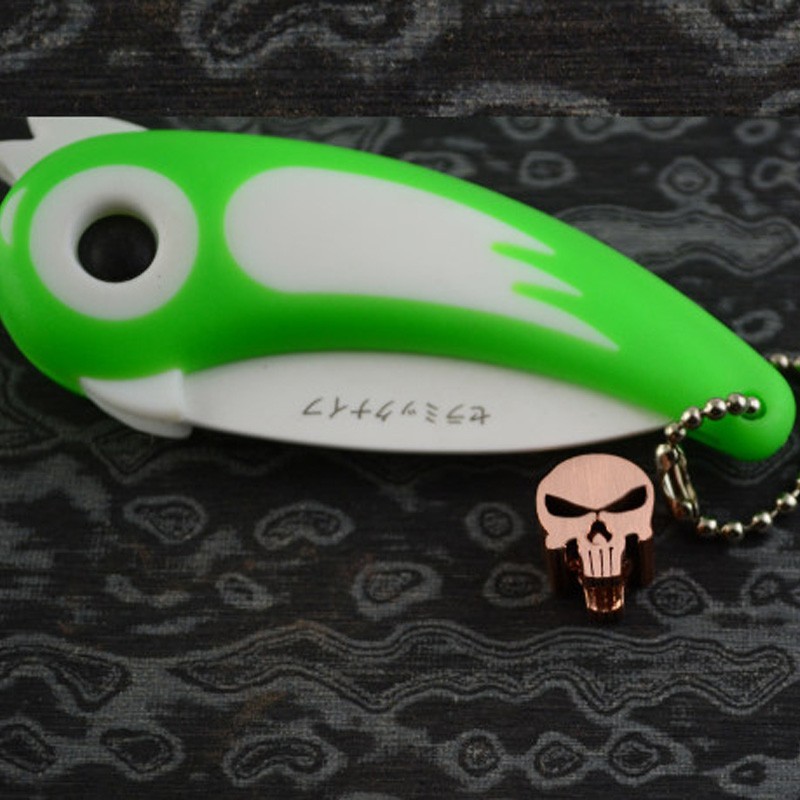 Gold Skull Knife Lanyard Bead EDC Zipper Pull Pendant Charm Metal