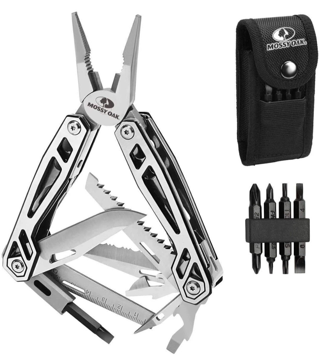 MOSSY OAK Multitool 21-in-1 Multi Tool Pocket Knife Screwdriver Sleeve Plier Saw