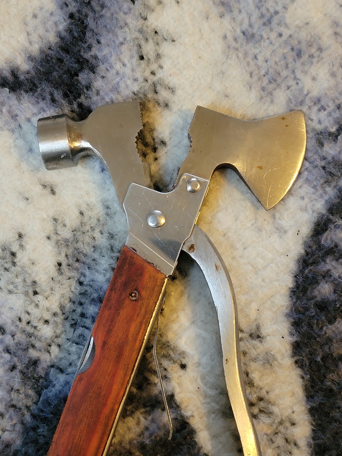 Camping Multi Tool Hatchet Hammer Survival Tool Wood Handle