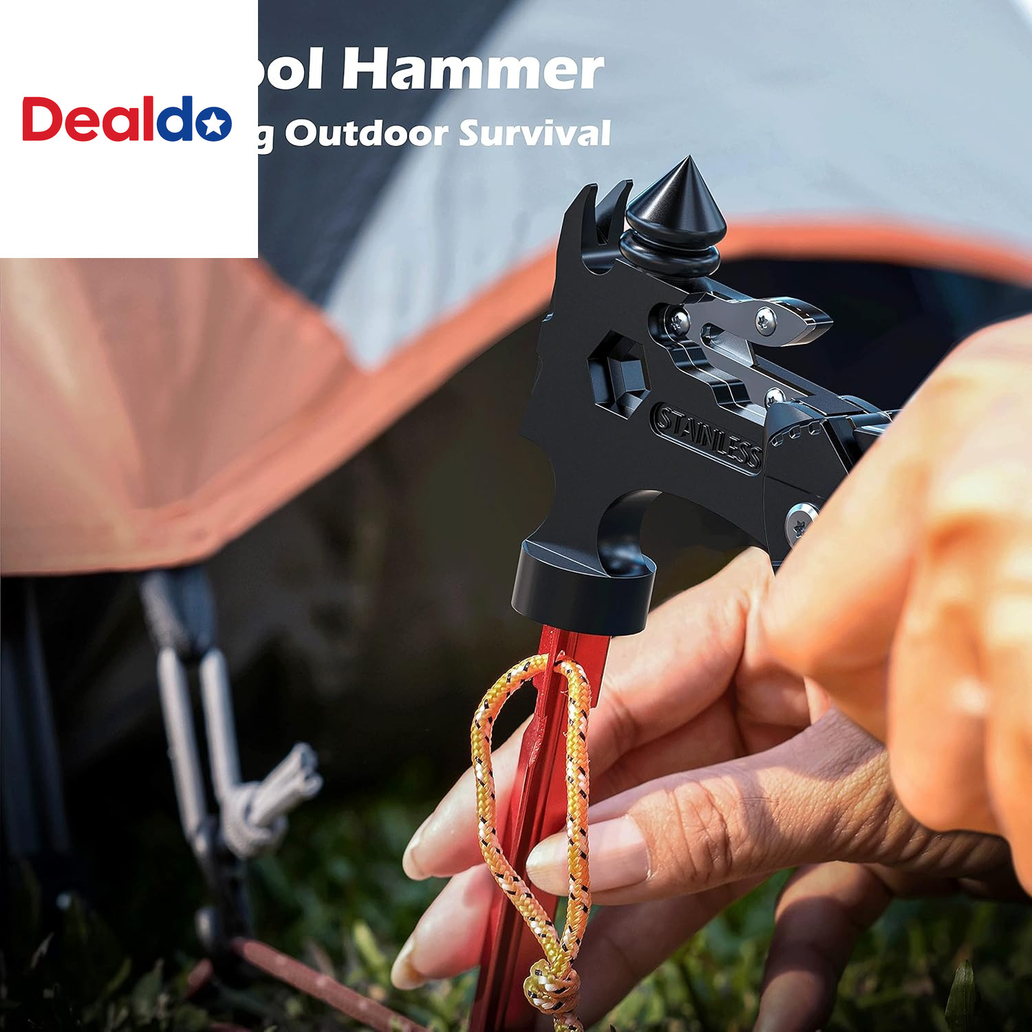 16-In-1 Camping Multitool, Valentines Day Gifts for Men Dad Gifts, Hammer Multi
