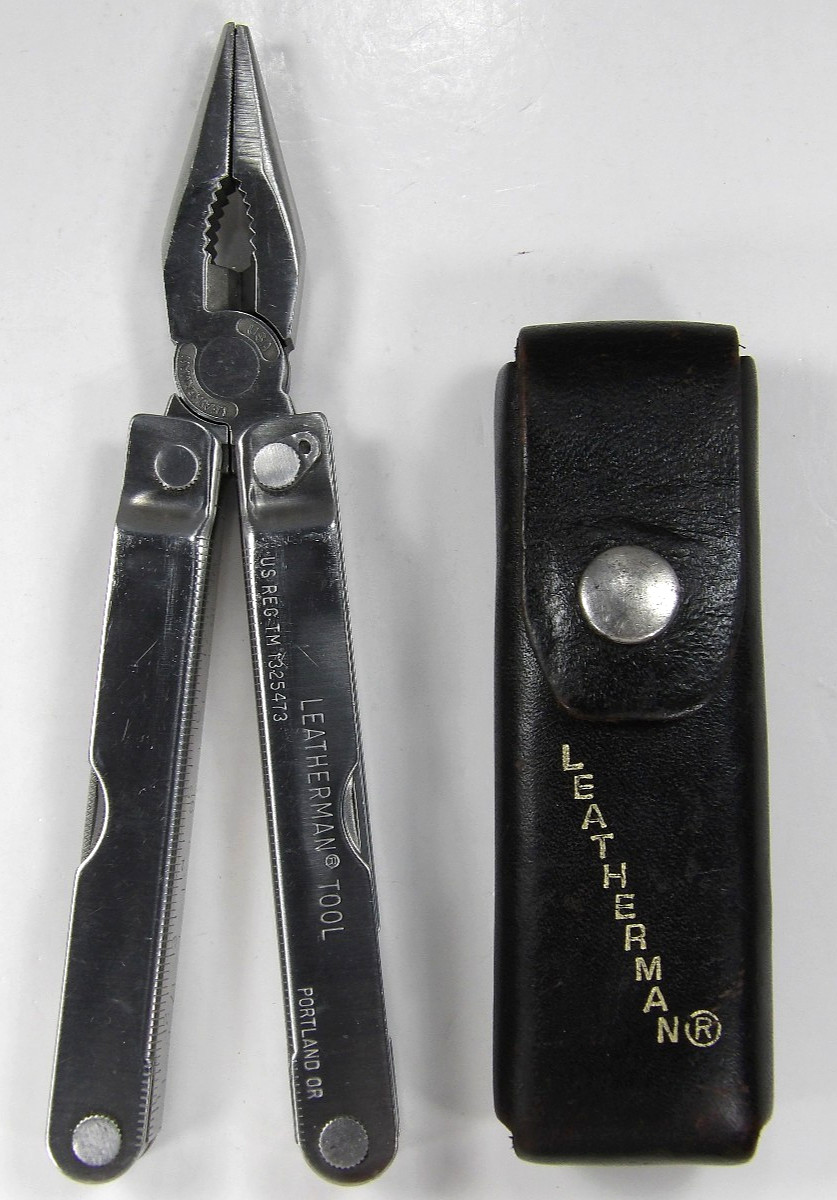 Vtg Leatherman PST Multi-Tool Portland OR TM 1325473 w/ Leather Sheath No Date