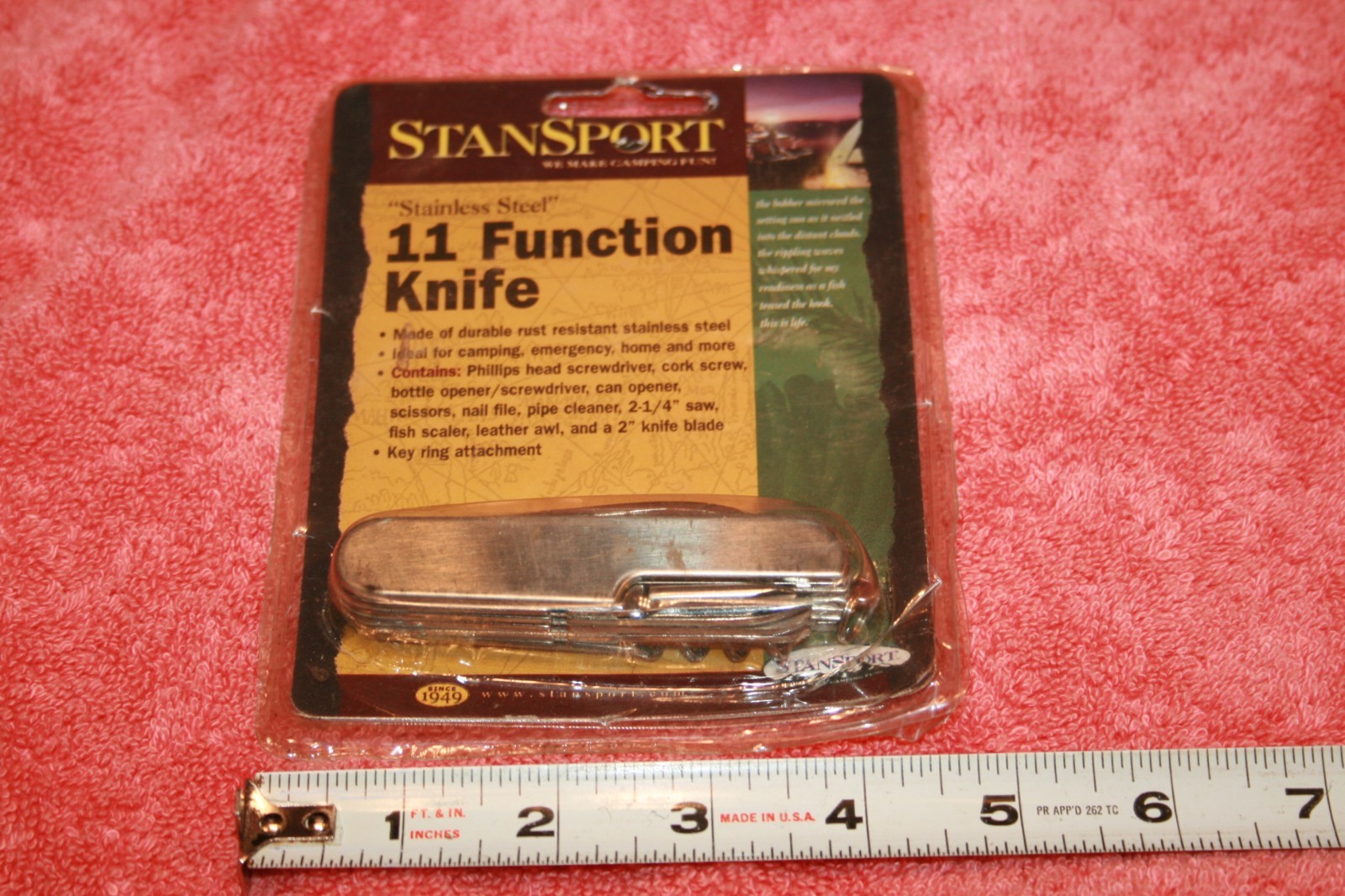 NOS Stansport 11 Function Pocket Knife Stainless Steel