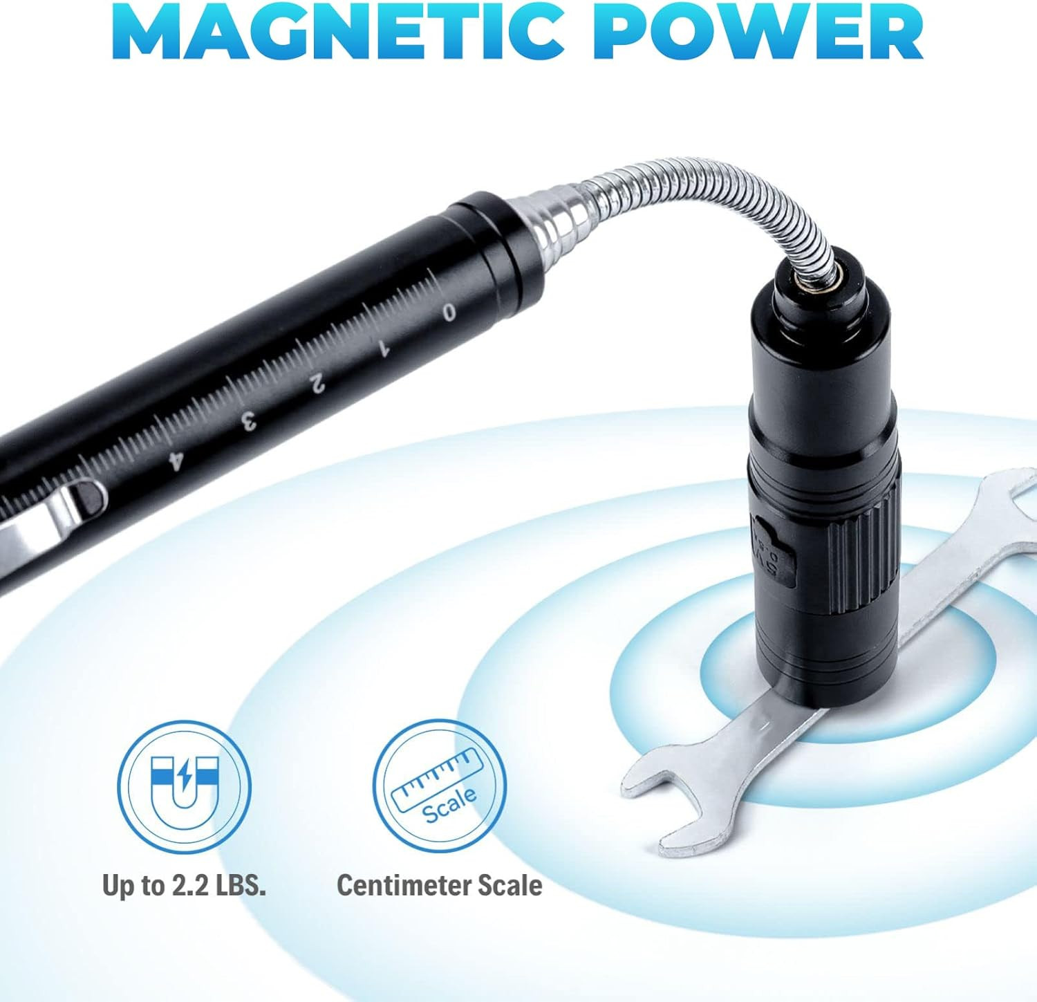 Rechargeable Magnetic Pickup Tool, Telescoping Magnetic Flashlights with Extenda
