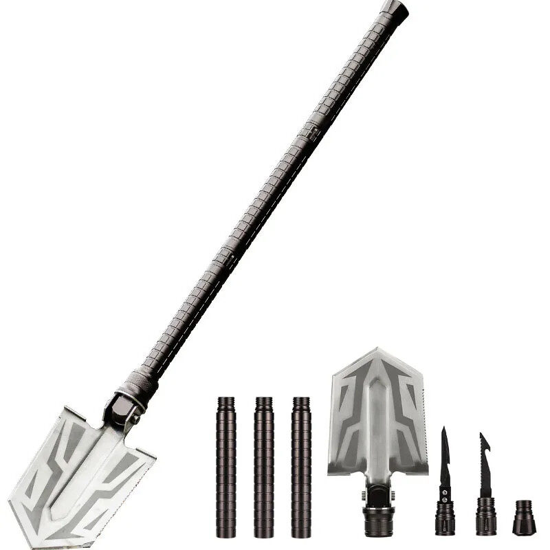 Folding Survival Shovel Multi Tool Emergency Knife Fishing Spear Car 4X4 Spade
