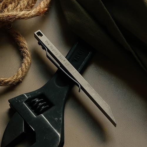 The Mighty Bar LT, Long Titanium Edition Pry Bar Tool, Stainless Steel Pocket Cl