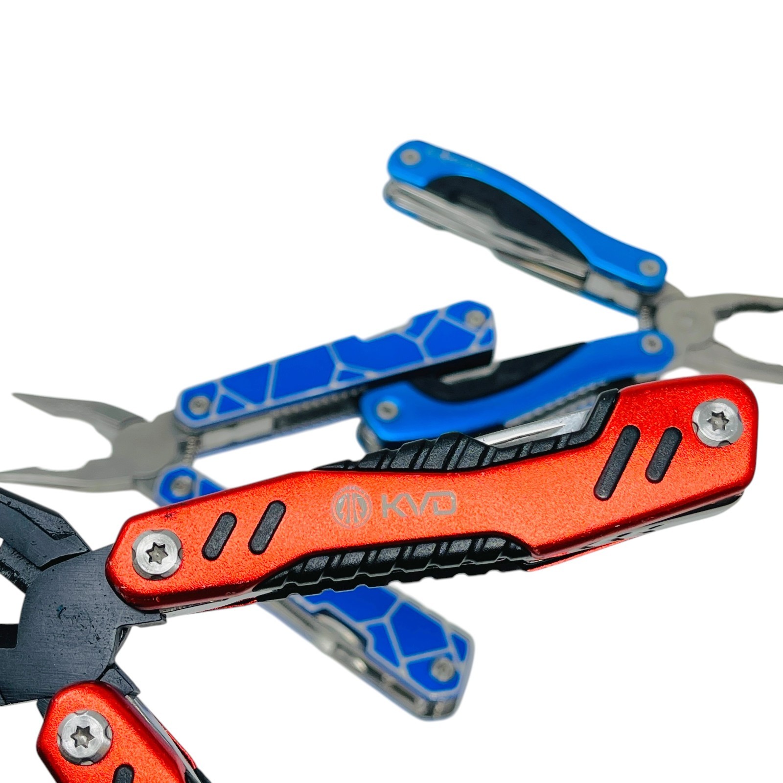 Quarrow & KVD and Assorted Fishing Pliers Outdoor Multi Tool Lot EDC, 3 Pcs