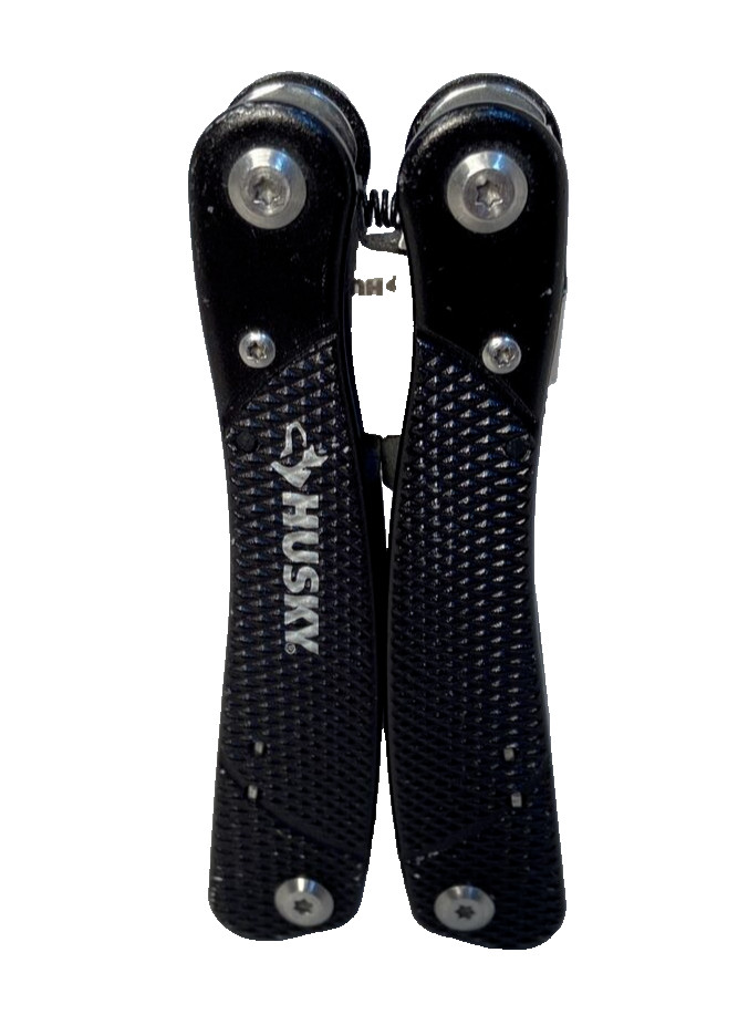 Husky 10 in 1 Folding Pocket Multi Tool Kit Stainless Pliers Knife File – Black