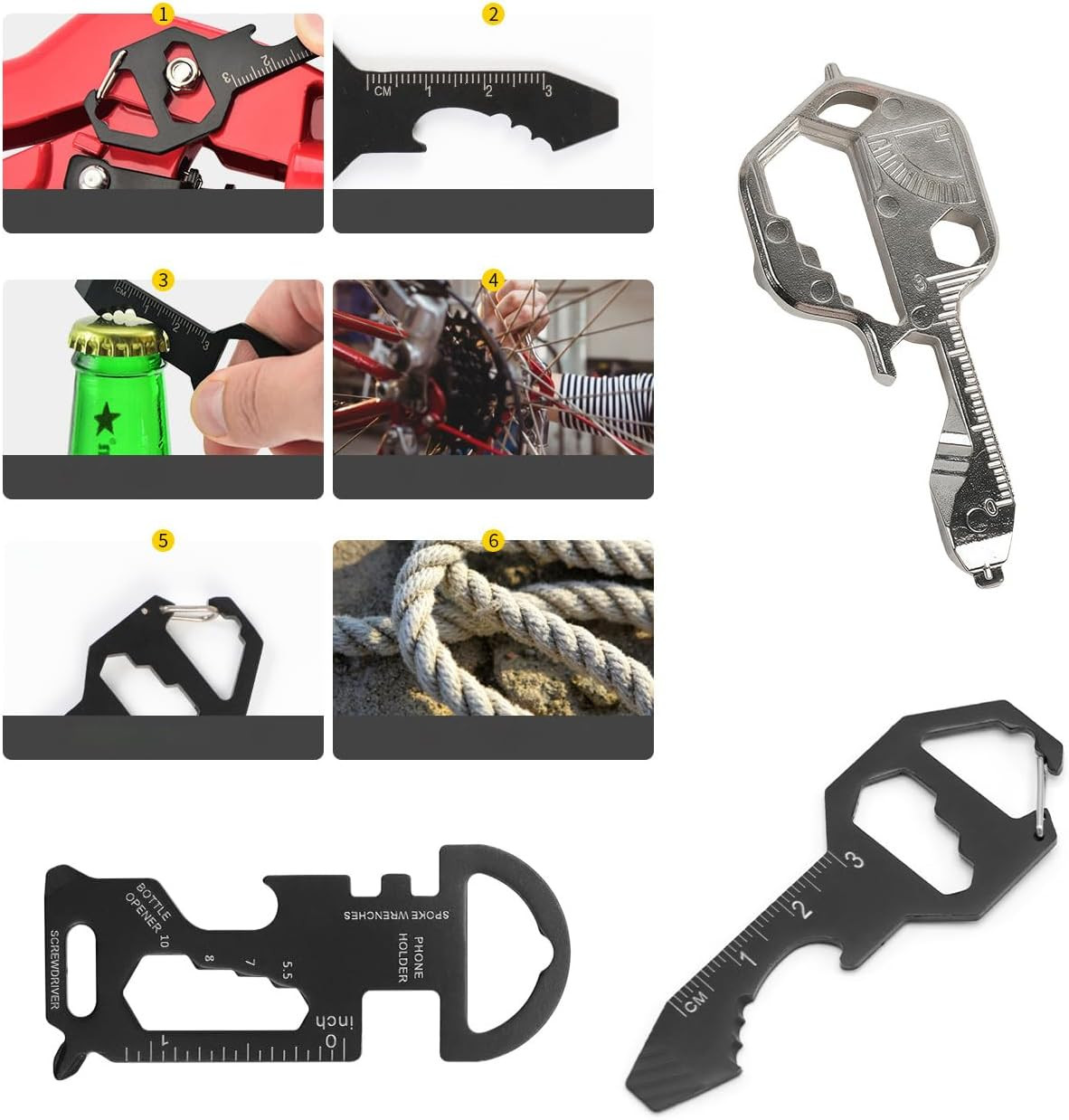 3 Pack Keychain Multitool Mini EDC Multitool Small Pocket Multi Tool Pry Bar Bot