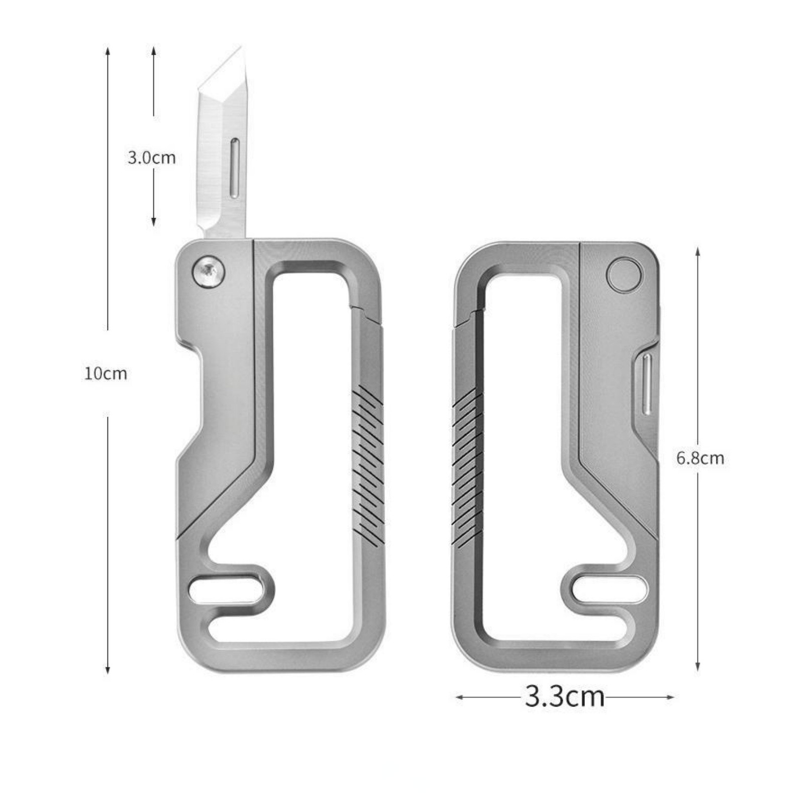 Titanium Alloy EDC Keychain Carabiner Multi Tool Outdoor Survival with Knife