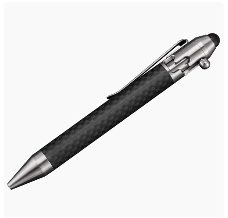 EDC Bolt Pen Pocket Tool Carbon Fiber Pen +13 Refills Outdoor Multi Tools
