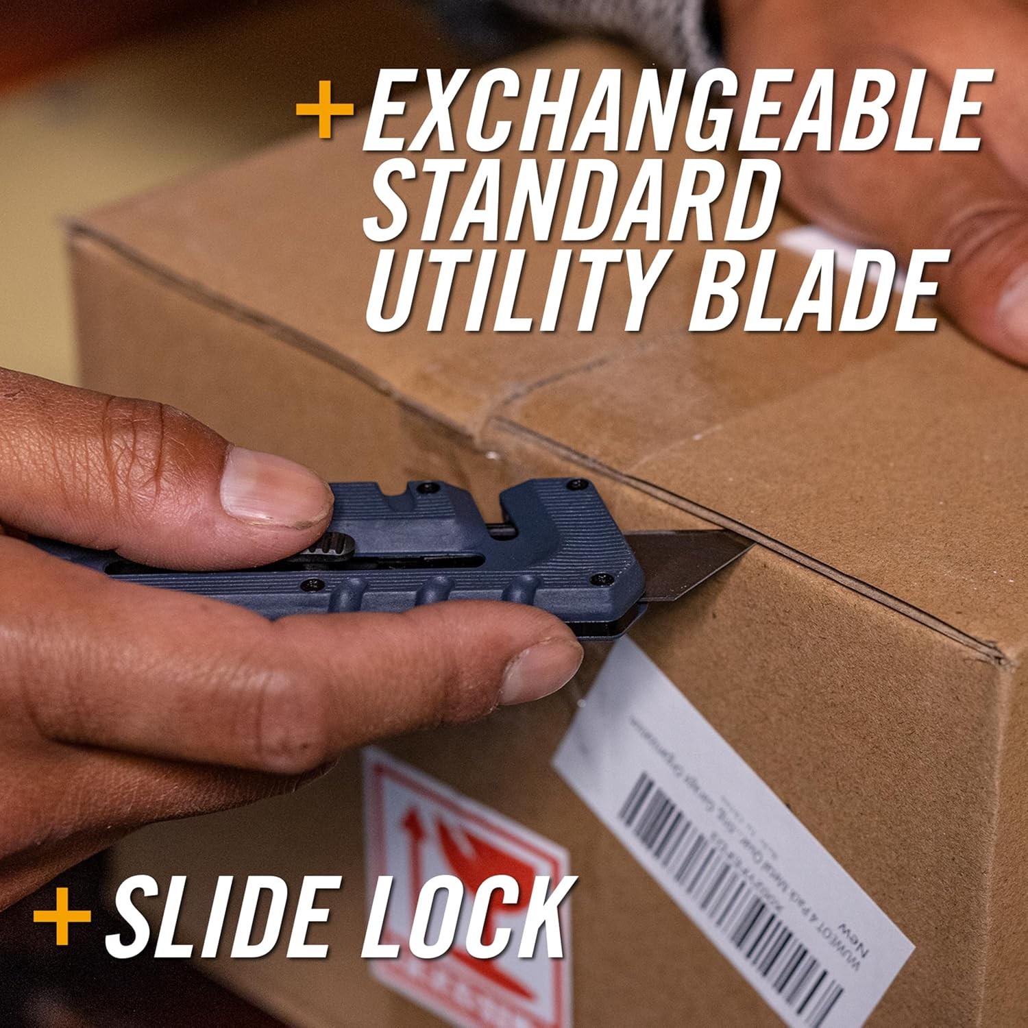 Gear Prybrid Utility Knife with Pocket Clip Box Cutter Retractable Blade Heavy