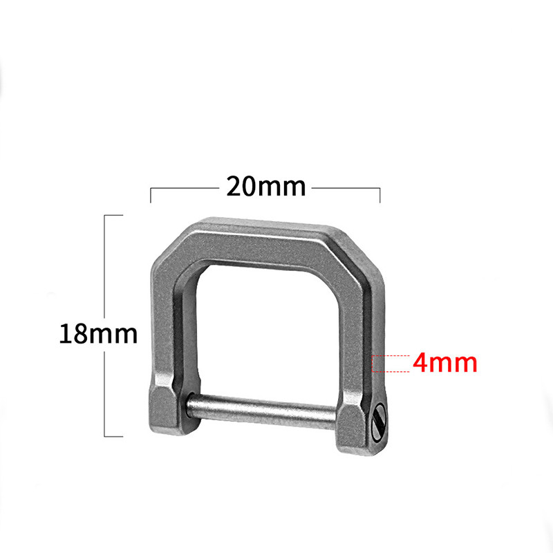 1pc EDC TC4 CNC D Type Porable Car Keychain Outdoor Horseshoe Buckle Hanging