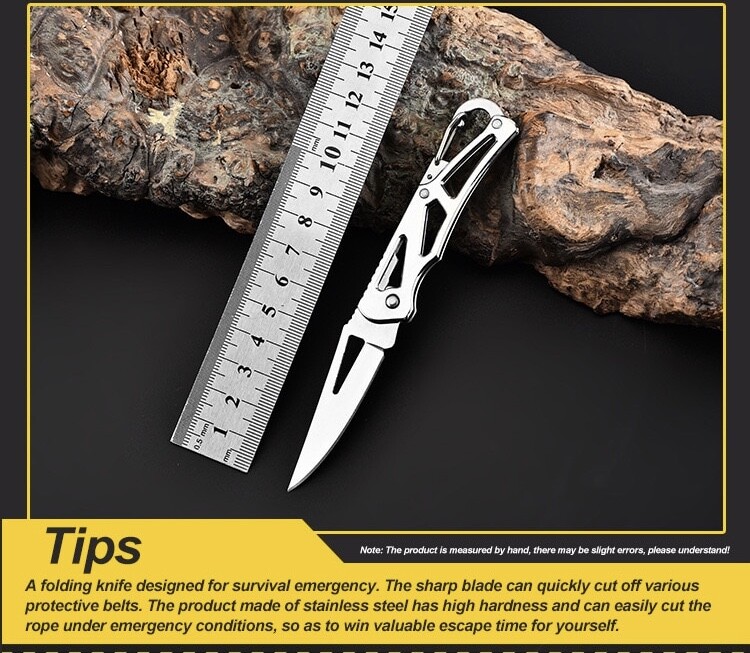 Outdoor Survival Tool 140mm Practical Camping Stainless Steel Foldable Knife