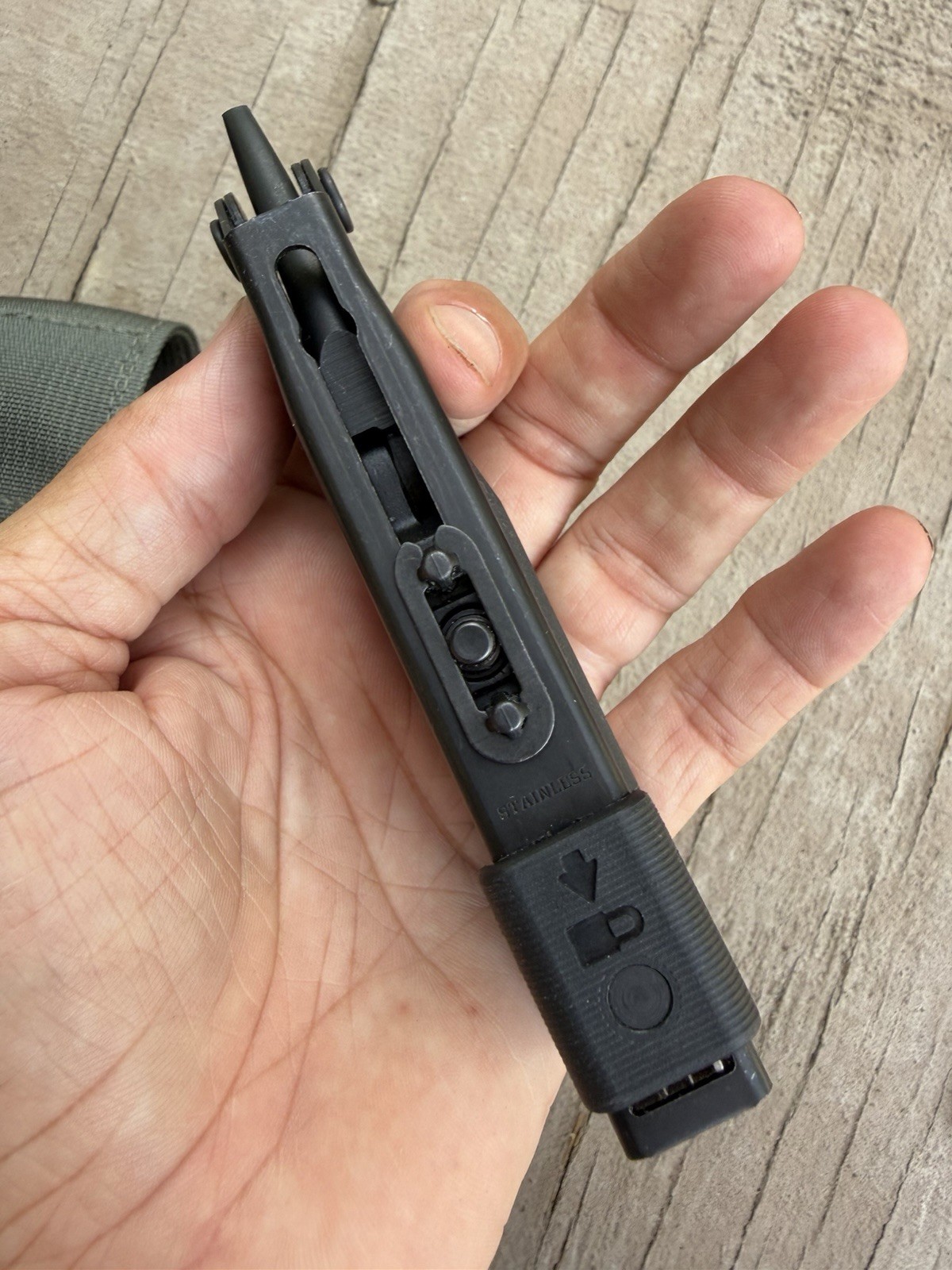 GERBER DET MULTIPLIER CAMPING BLACK OXIDE NEEDLE NOSE MULTI TOOL KNIFE W/SHEATH