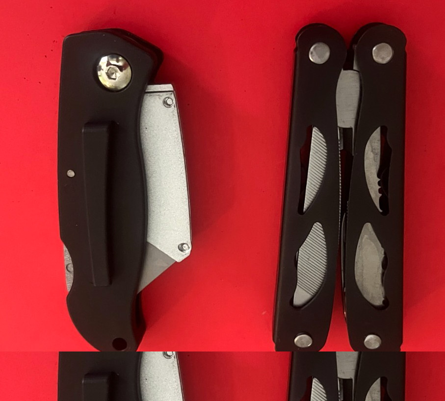 SHEFFIELD MULTI-TOOL AND BOX CUTTER KNIFE SET of 2 in CARRYING CASE