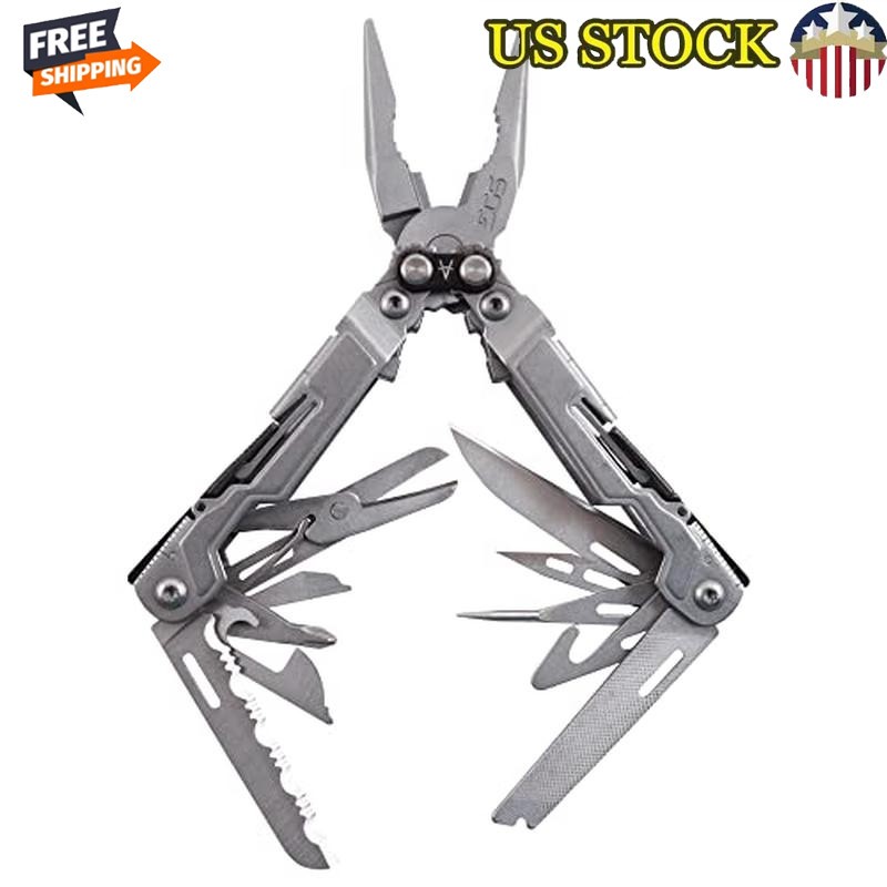 18 In 1 Compact Stainless Steel Multi-Tool Lightweight Pliers Pocket Knife New