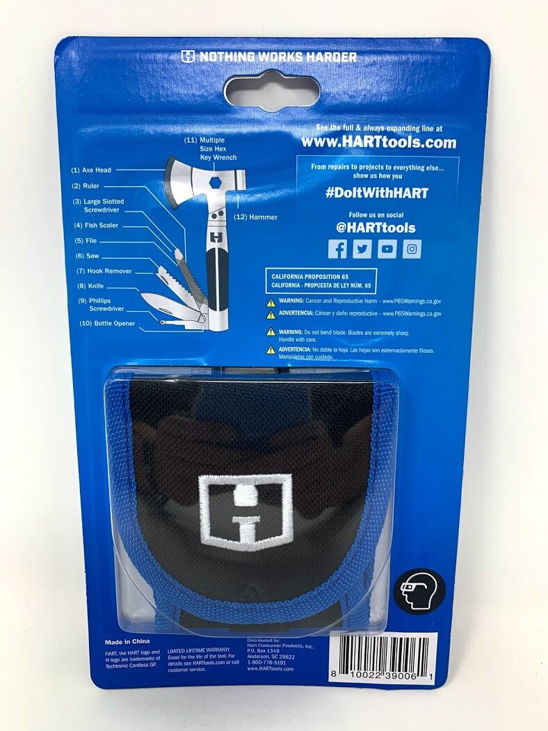 Hart 12-in-1 Hatchet Multi-Tool With Storage Pouch HHCTMT06 New And Sealed