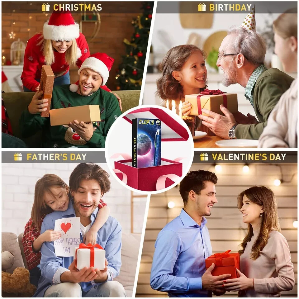 Stocking Stuffers For Men, 9 In 1 Multitool Pen Adults Gifts For Men, 3 Colors