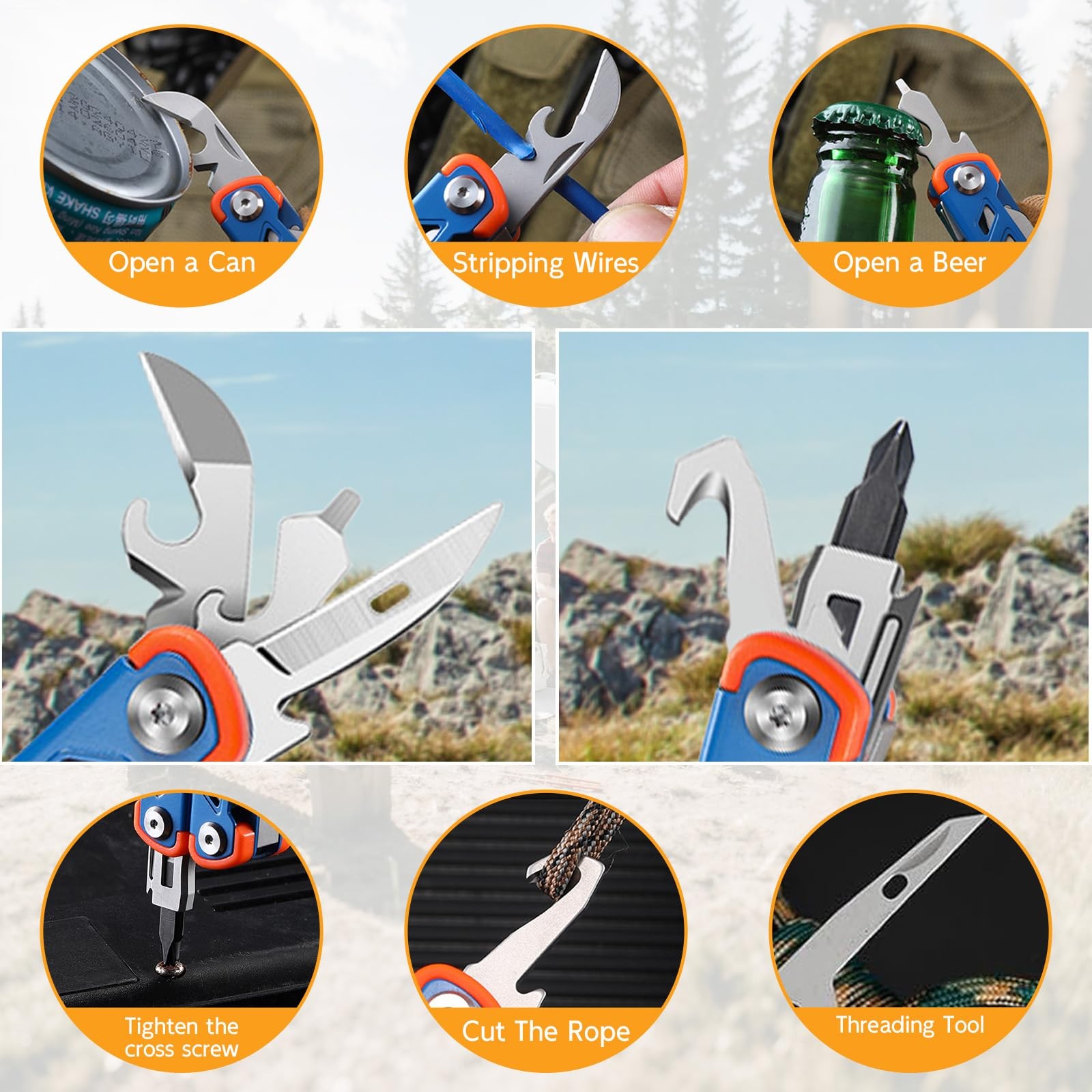 19 in 1 Multitool Pliers with Scissors, Stainless Steel Multi Tool with File,…