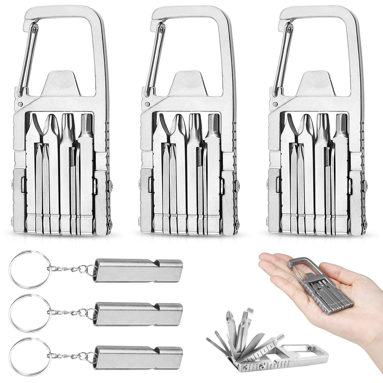 13 in 1 carabiner multitool,keychain multitool,jawbreaker mini tool self defe…