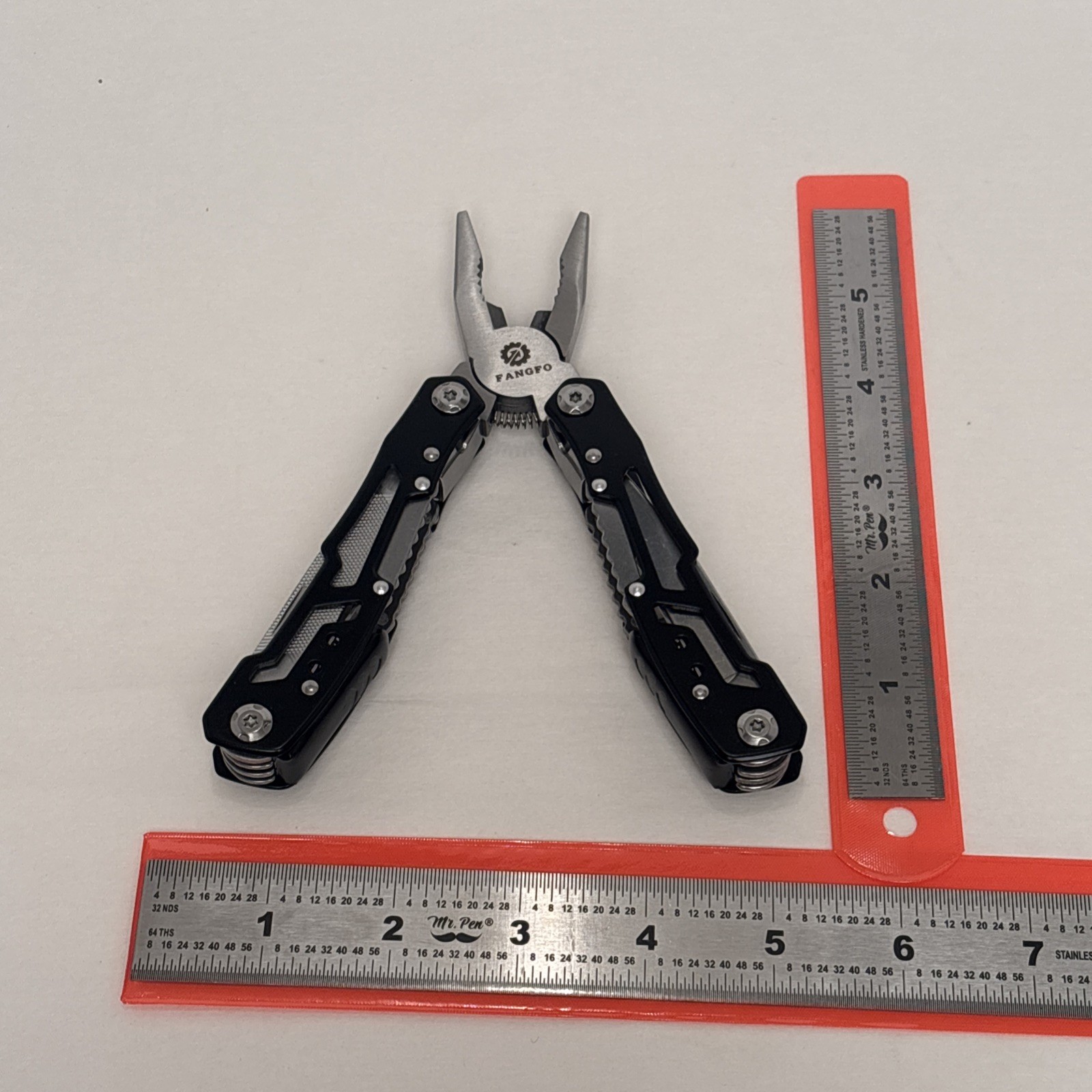 FANGFO Multi-Tool Tactical Black Heavy Duty Pocket Pliers EDC Tool w/ Pouch EDC