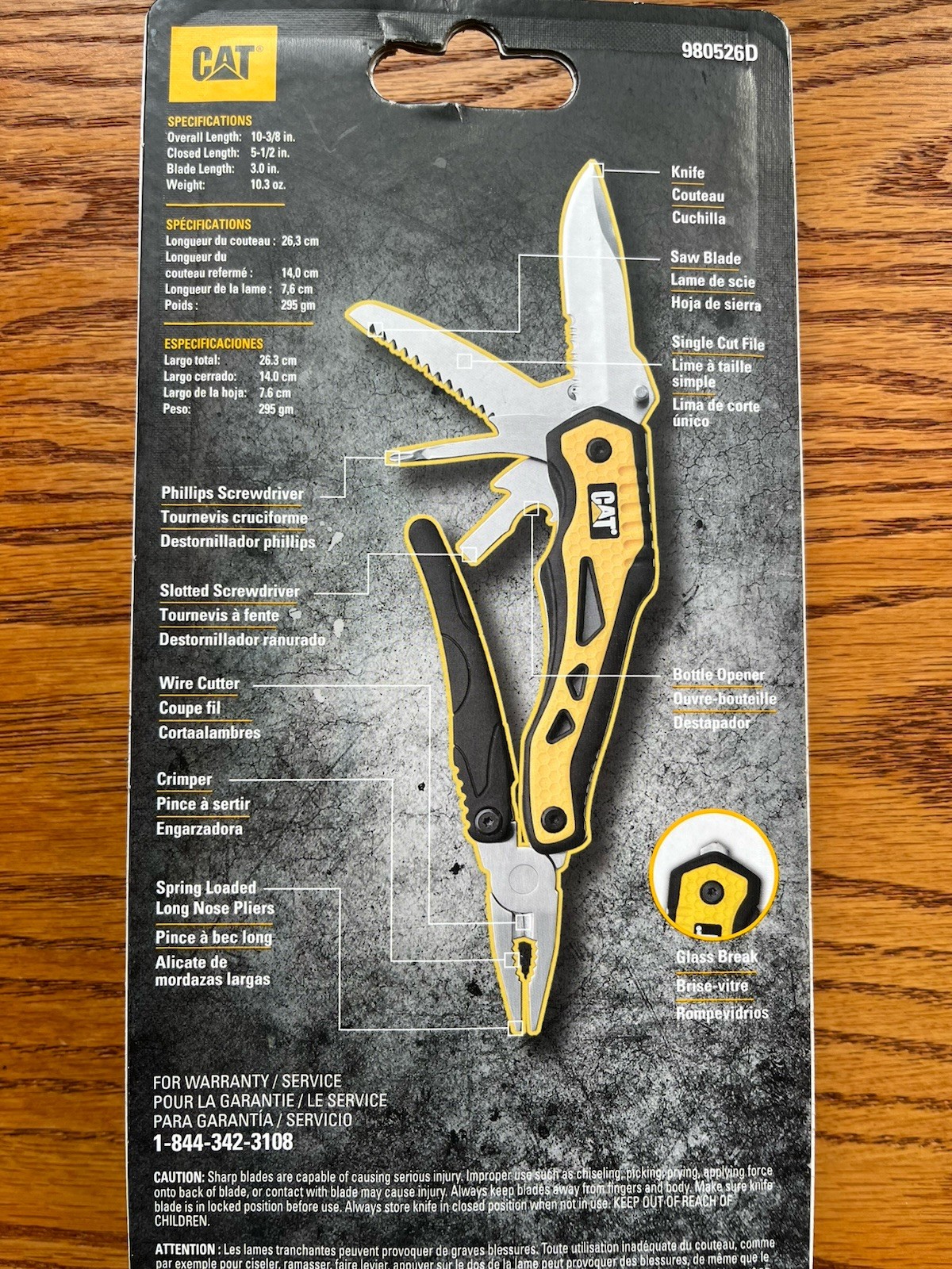 CAT 10-in-1 Heavy Duty Multi Tool! Saw Blade Pliers Cutter File Knife NEW SEALED