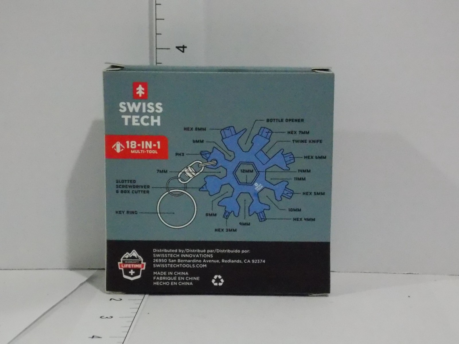 Swiss Tech 2PC Multi-Tool Set 18-in-1 Snowflake Keychain Tool Blue/Red – New