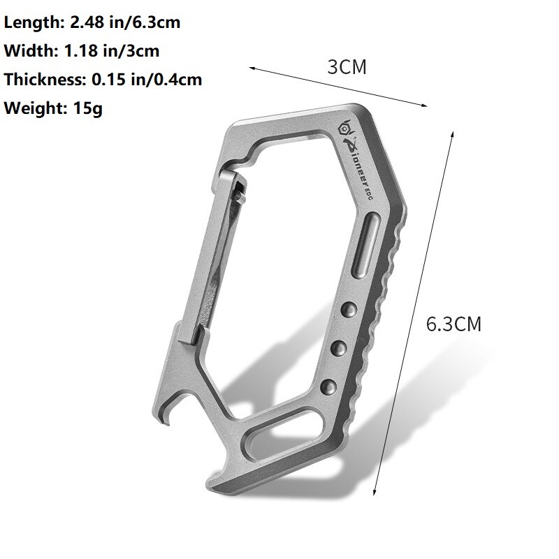 Titanium Keychain Carabiner Clip Key Holder Organizer with Bottle Opener EDC