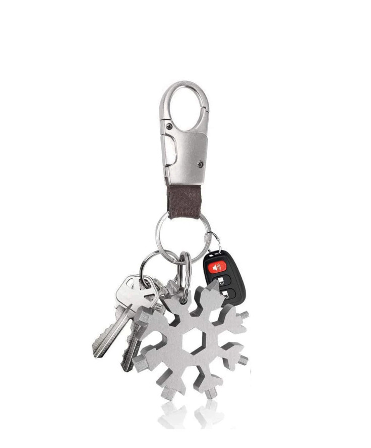 Black 18-in-1 Snowflake Multi-Tool Carbon Steel Multitool Screwdriver Opener