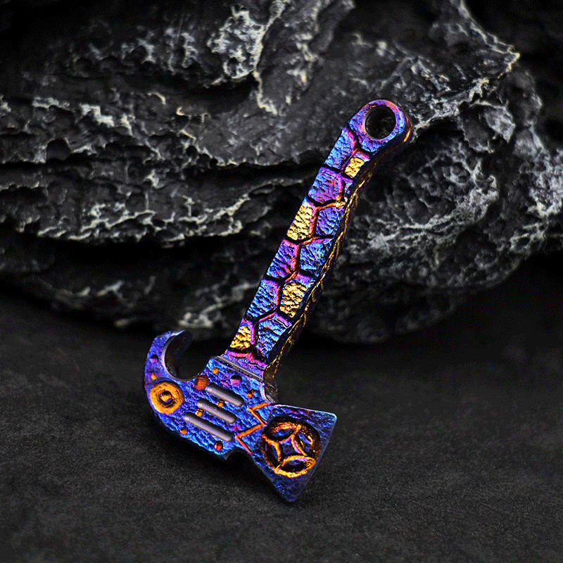 Mini Titanium Alloy Pendant Pry Bar Crowbar Opener Cutter Necklace EDC Keychain