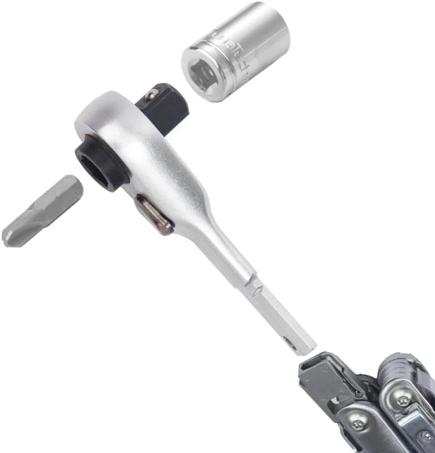 2 in 1 EDC Ratchet Wrench Screwdriver Flat Bit Adapter for Leatherman Multitool