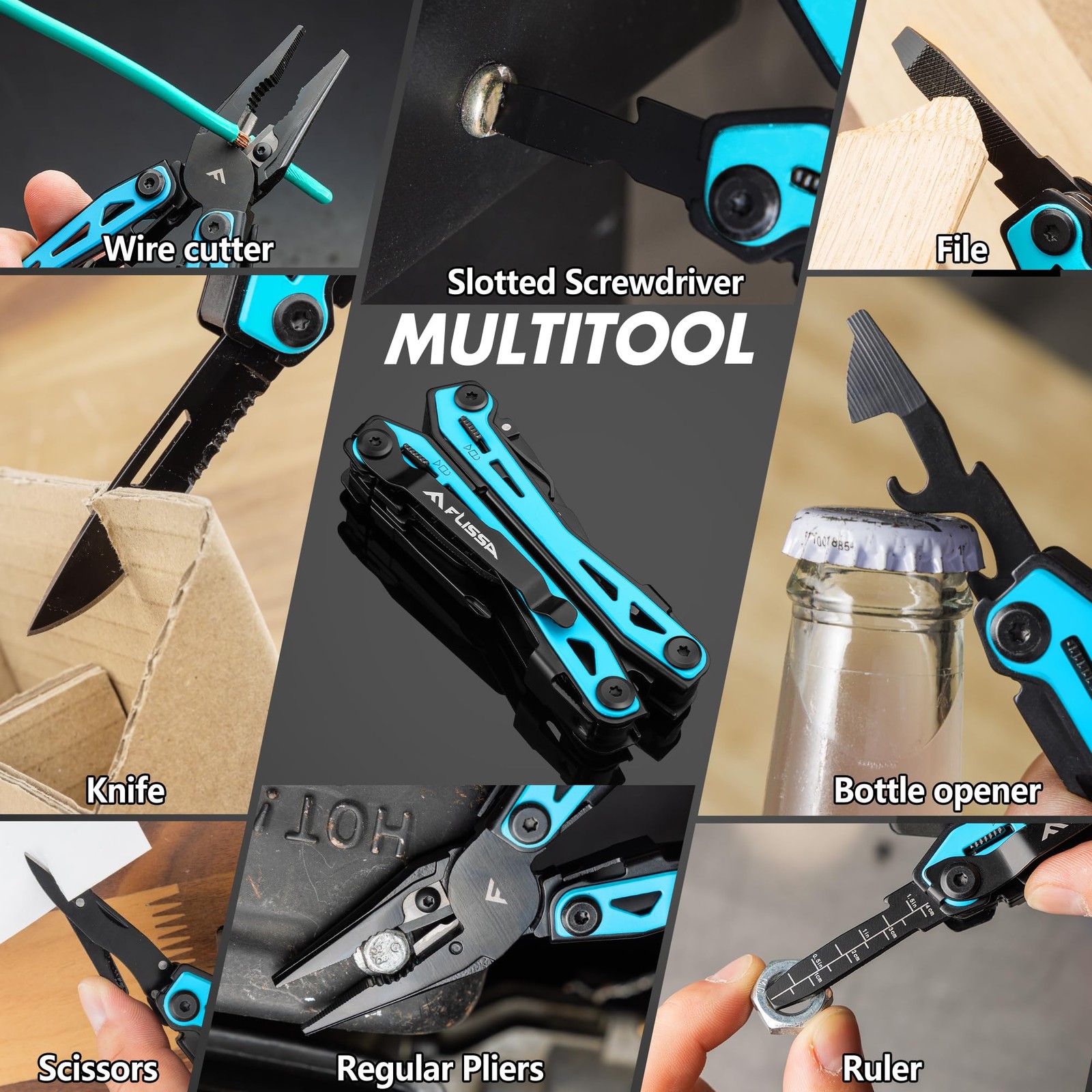 16-in-1 Multi Tool Pliers, Gifts for Men Dad, Stainless Steel EDC Multitool w…