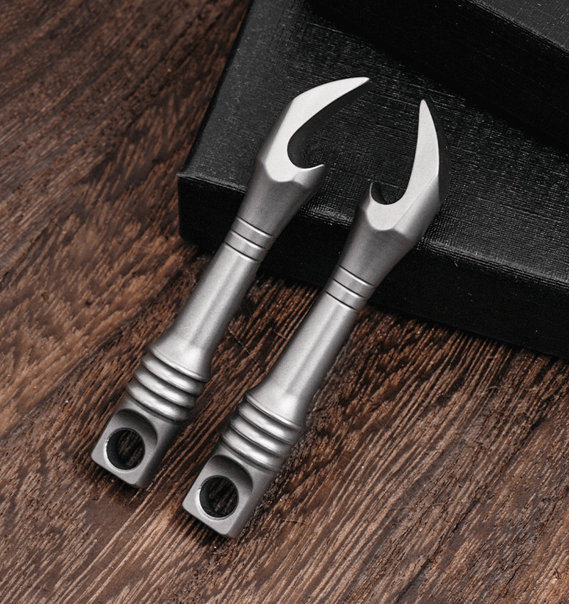 Mini Titanium Keychain Pry Bar Crowbar Bottle Opener Necklace Pendant Multi EDC