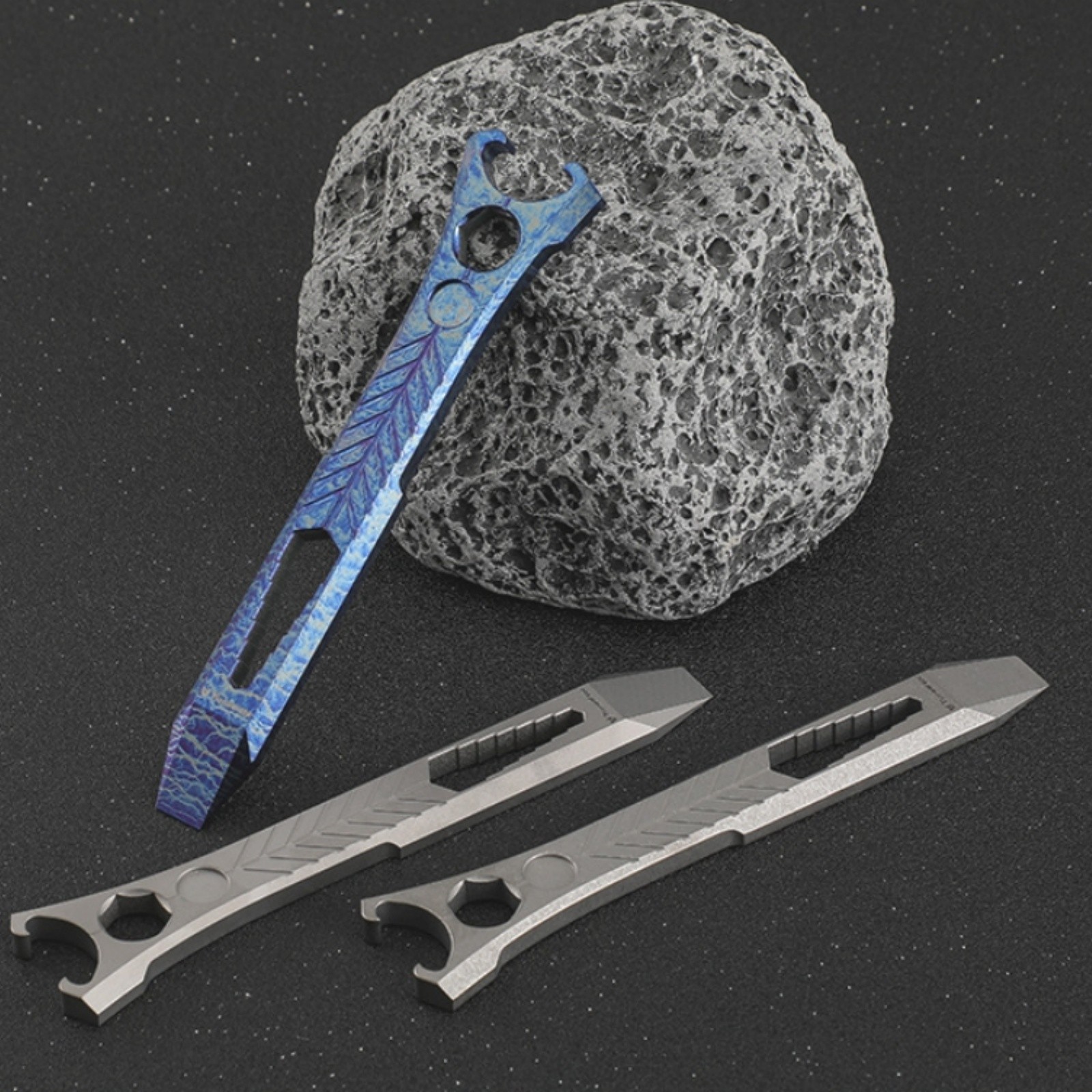 Titanium Alloy EDC Pry Bar Multi-Tool Bottle Opener Hex Wrench Outdoor Gear