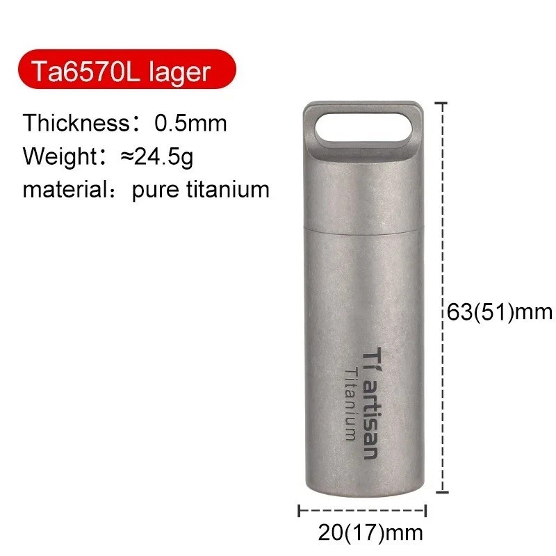 Titanium Mini EDC Tools Portable Sealed Medicine Bottle Home Outdoor Pill Box