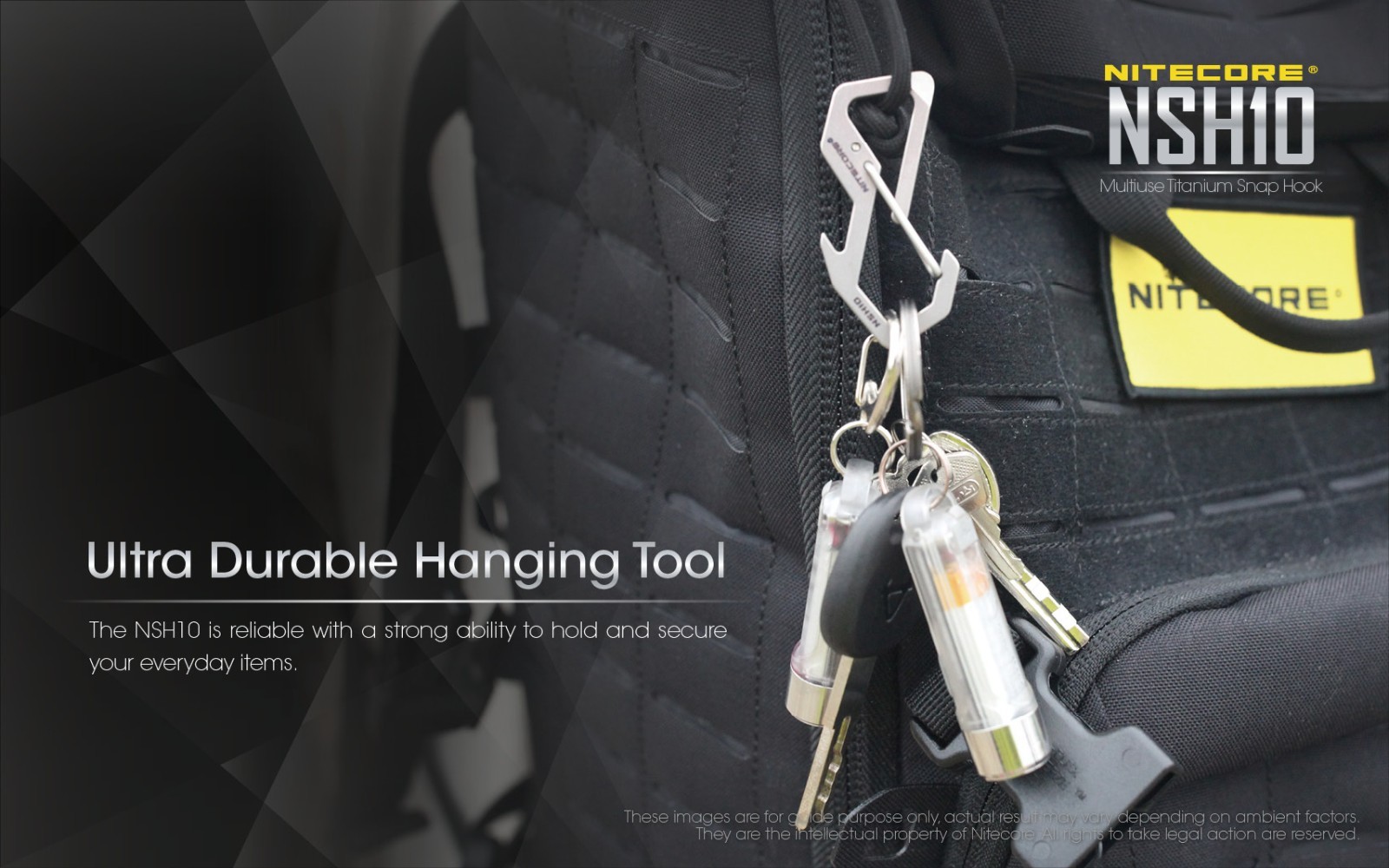 NITECORE NSH10 KeyChain Multiuse Titanium Snap Hook Anti-corrosion Ultra Hanging