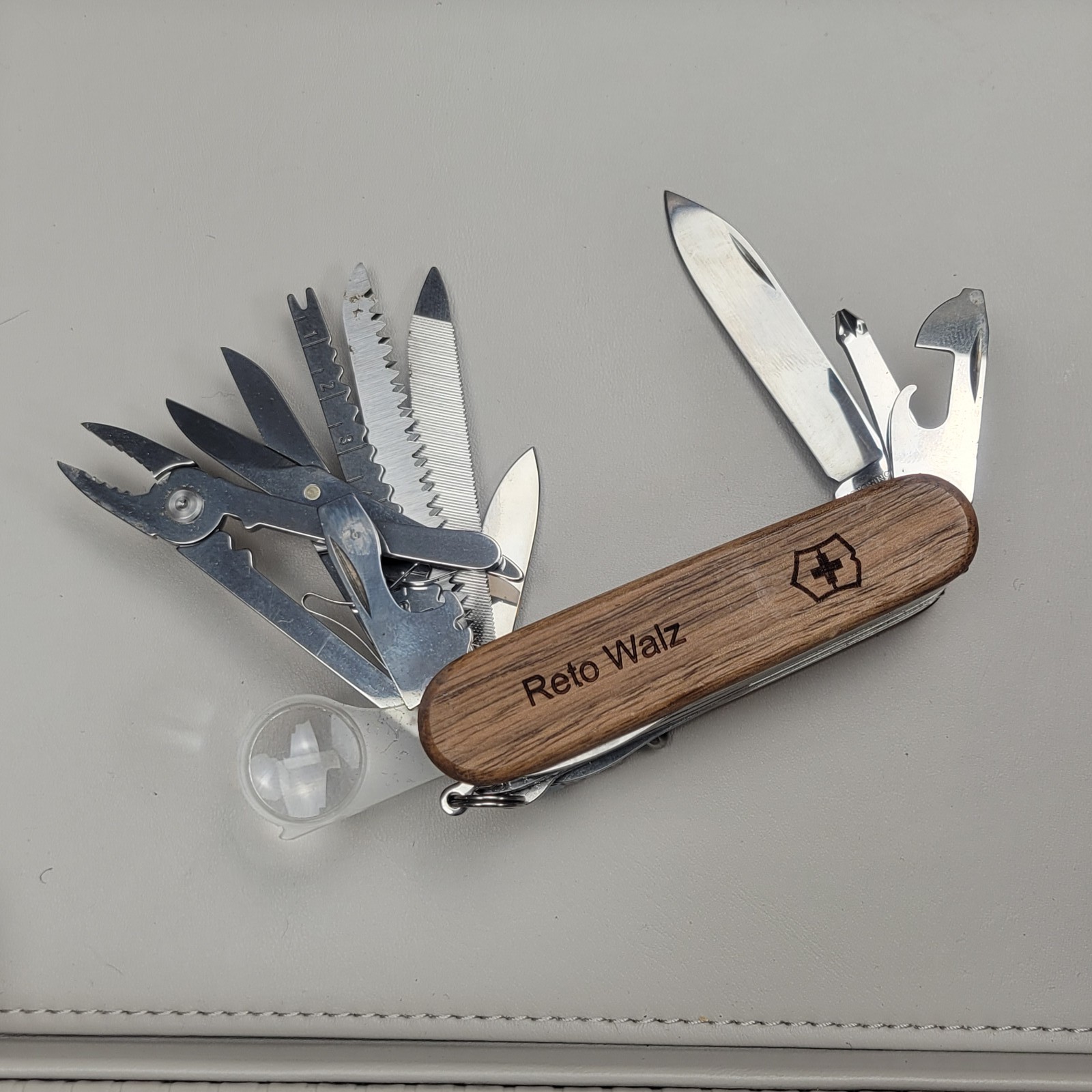 Victorinox SwissChamp Walnut Wood Swiss Army Multi-Tool Pocket Knife