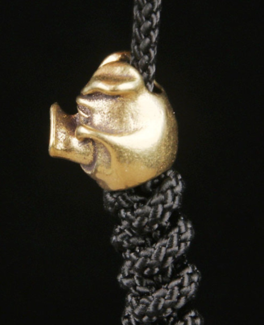 2PC EDC Brass Pig Knife Bead DIY Umbrella Rope Keychain Tool Lanyard Pendant